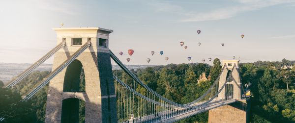 Clifton Bridge, Bristol, Great Britain Wallpaper 3440x1440