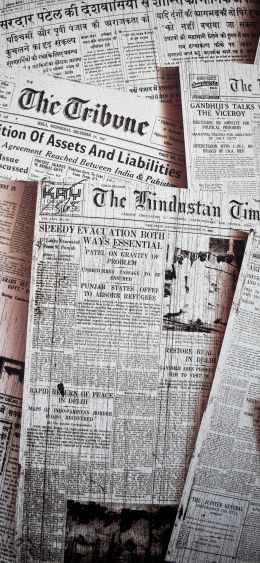 newspaper, paper, collage Wallpaper 1080x2340