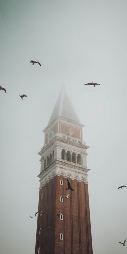 tower, fog, Venice Wallpaper 720x1440