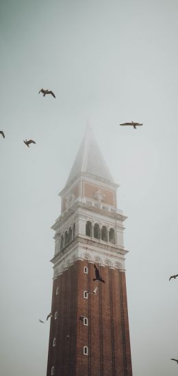 tower, fog, Venice Wallpaper 720x1520
