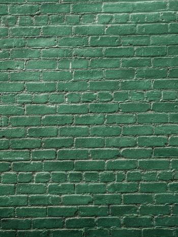 Обои 1668x2224 кирпичная стена, стена, зеленые обои