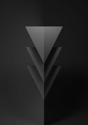 triangle, black, abstraction Wallpaper 1668x2388