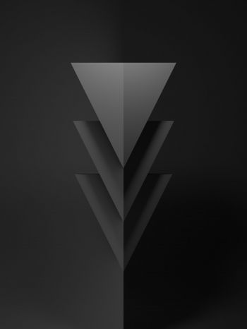 triangle, black, abstraction Wallpaper 2048x2732