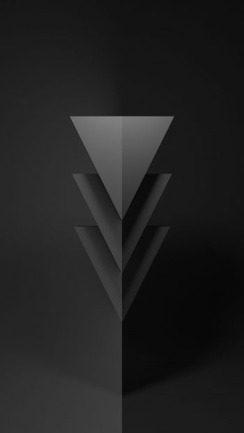 triangle, black, abstraction Wallpaper 640x1136
