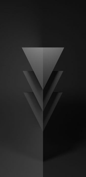 triangle, black, abstraction Wallpaper 1440x2960