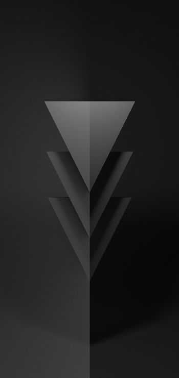 triangle, black, abstraction Wallpaper 1440x3040