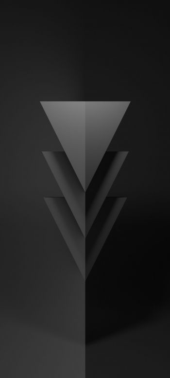 triangle, black, abstraction Wallpaper 1440x3200
