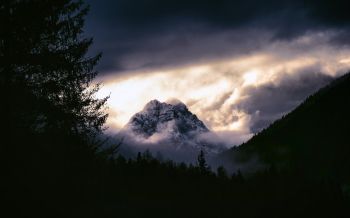 mountain landscape, gloomy, night Wallpaper 2560x1600
