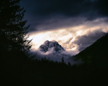 mountain landscape, gloomy, night Wallpaper 1280x1024