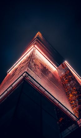 skyscraper, Warsaw, night Wallpaper 600x1024