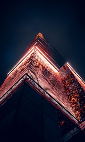 skyscraper, Warsaw, night Wallpaper 1200x2000
