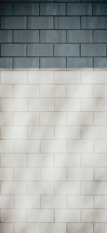 brick wall, wall, black and white Wallpaper 1284x2778