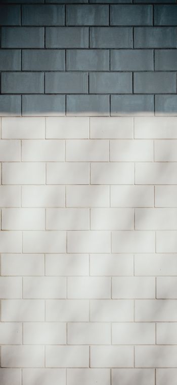 brick wall, wall, black and white Wallpaper 1080x2340