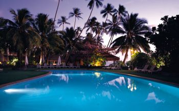 swimming pool, palm trees, rest Wallpaper 2560x1600