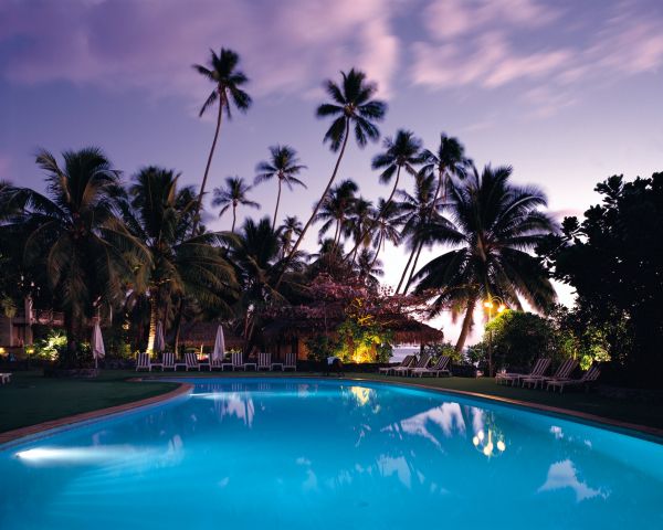 swimming pool, palm trees, rest Wallpaper 1280x1024