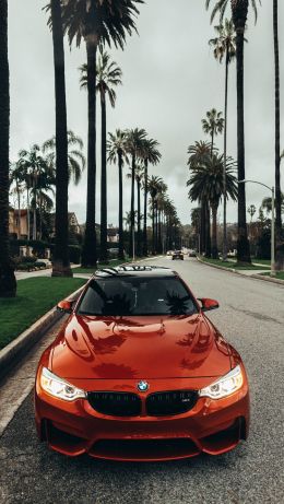 Обои 640x1136 красный BMW F80, спортивная машина