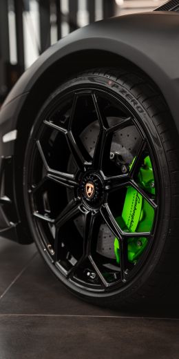 wheel lamborghini, black, sports car Wallpaper 720x1440