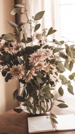 flower arrangement, aesthetic beige Wallpaper 720x1280