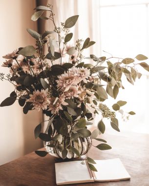 flower arrangement, aesthetic beige Wallpaper 4480x5600