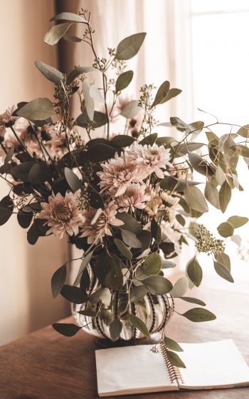flower arrangement, aesthetic beige Wallpaper 1752x2800