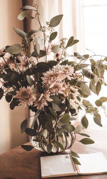 flower arrangement, aesthetic beige Wallpaper 1200x2000