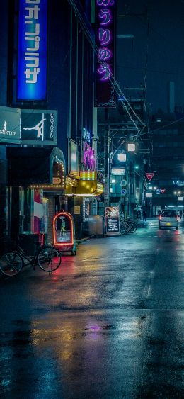 night city, lane, Japan Wallpaper 1080x2340