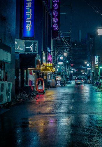 night city, lane, Japan Wallpaper 1640x2360