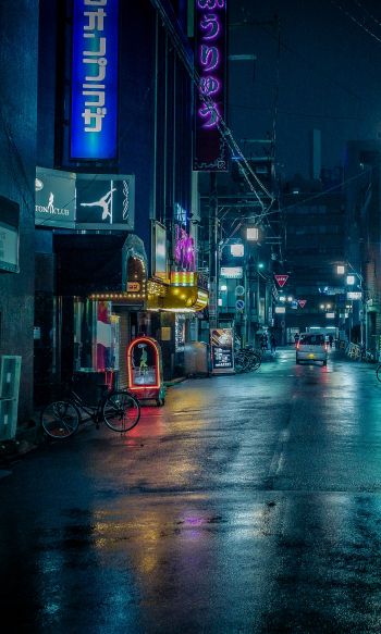 night city, lane, Japan Wallpaper 1200x2000