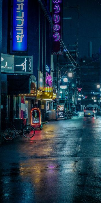 night city, lane, Japan Wallpaper 720x1440