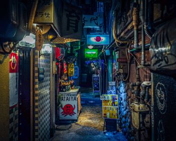 night city, lane, Japan Wallpaper 1280x1024