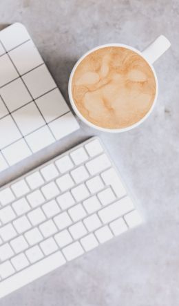 coffee, keyboard, light Wallpaper 600x1024