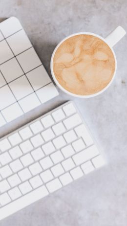 coffee, keyboard, light Wallpaper 1080x1920