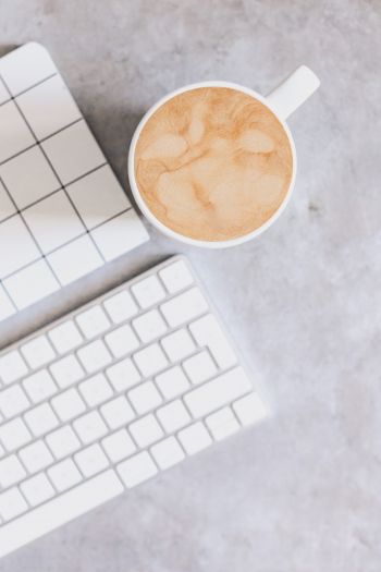 coffee, keyboard, light Wallpaper 640x960