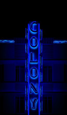 neon sign, blue, dark Wallpaper 600x1024