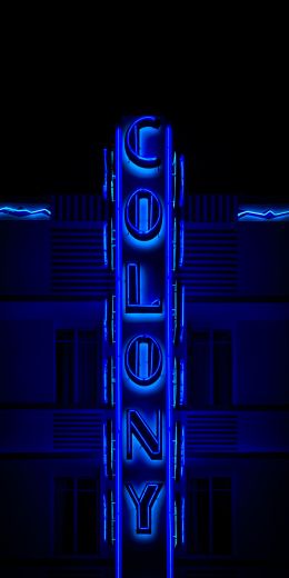 neon sign, blue, dark Wallpaper 720x1440