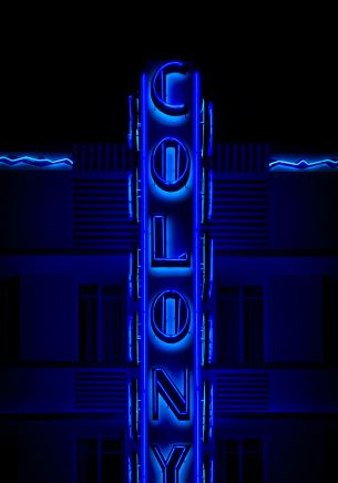 neon sign, blue, dark Wallpaper 1668x2388