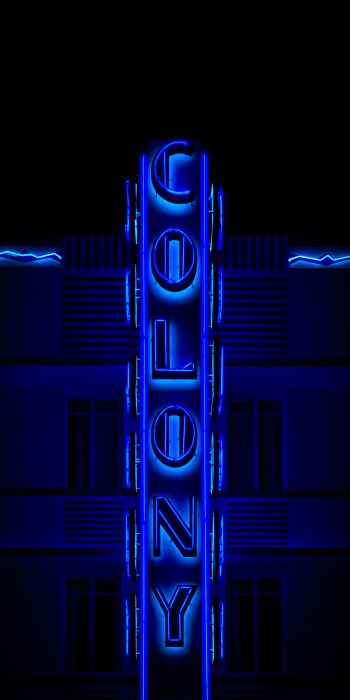 neon sign, blue, dark Wallpaper 720x1440