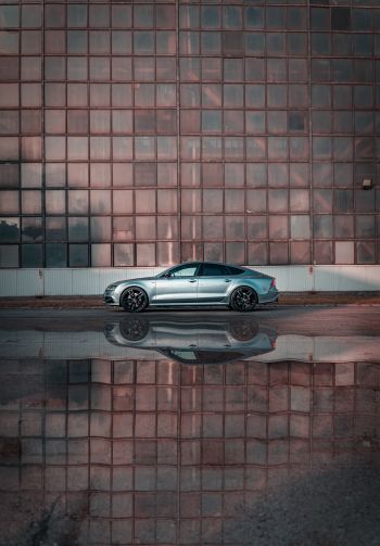 Audi, sports car, reflection Wallpaper 1640x2360