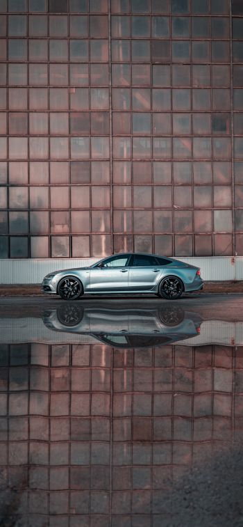 Audi, sports car, reflection Wallpaper 1284x2778