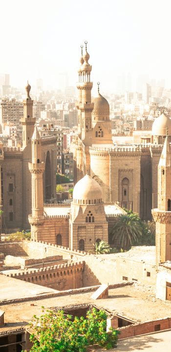 urban landscape, Egypt, yellow Wallpaper 1080x2220