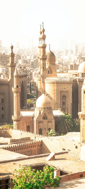 urban landscape, Egypt, yellow Wallpaper 1440x3200