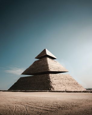 Обои 3489x4361 пирамида, Египет, пустыня