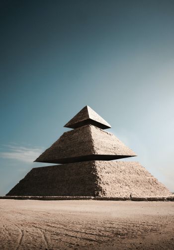 Обои 1668x2388 пирамида, Египет, пустыня