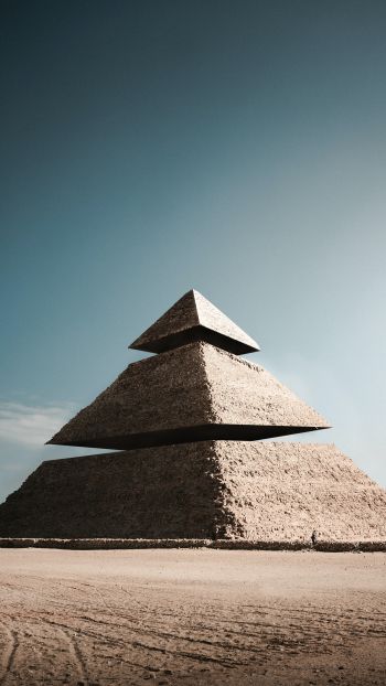 Обои 1440x2560 пирамида, Египет, пустыня