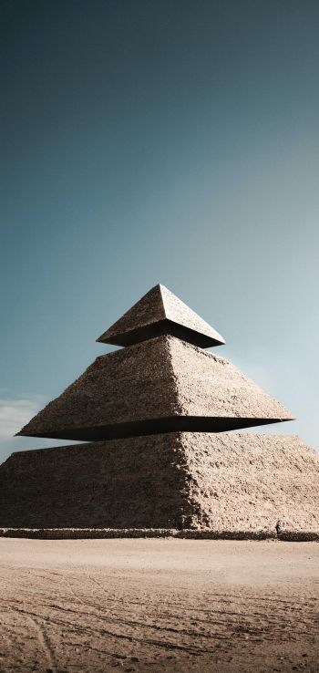 Обои 1080x2280 пирамида, Египет, пустыня