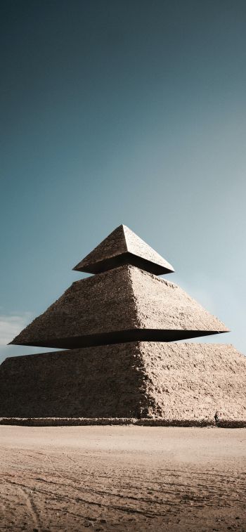 Обои 1284x2778 пирамида, Египет, пустыня
