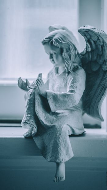 statue, angel, art Wallpaper 640x1136