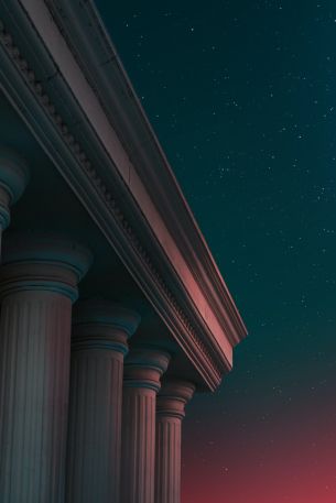 starry sky, night, pillars Wallpaper 3648x5472