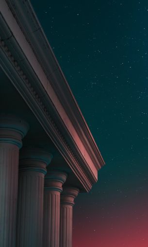 starry sky, night, pillars Wallpaper 1200x2000