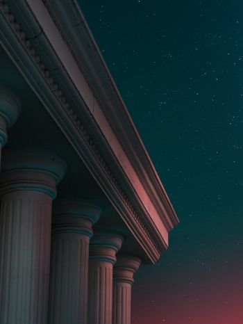 starry sky, night, pillars Wallpaper 1536x2048